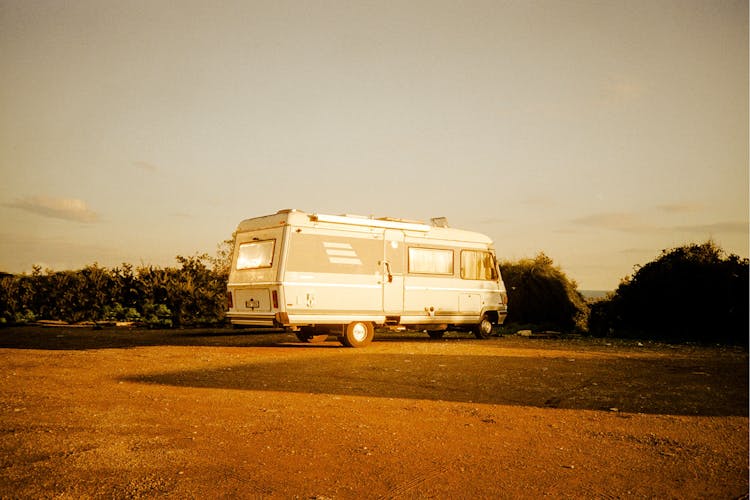 A Trailer Van On The Road