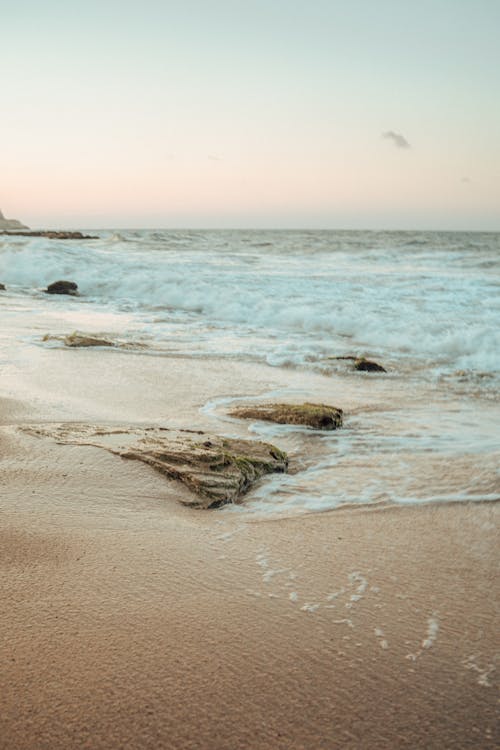 A Sea Waves Crashing on Shore