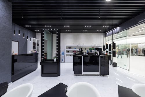 View of Reception and Commercial Area of Modern Beauty Salon