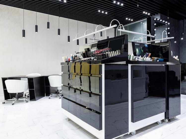 Massive Black Chest Of Drawers In Luxury Cosmetics Centre