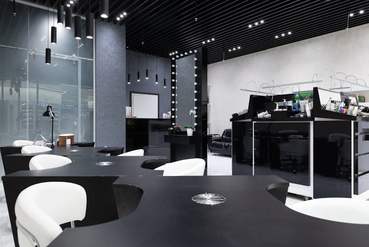 Panoramic View Of Luxury Beauty Salon