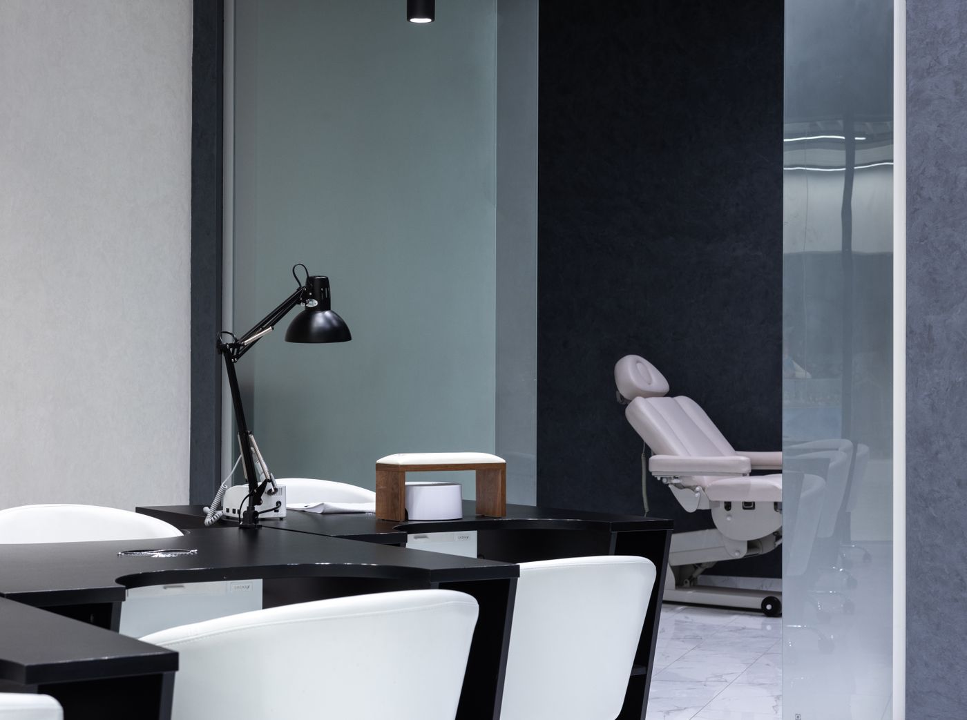 Refined manicure workspace with nail care products