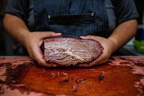 Close-up of Butcher Holding Meat