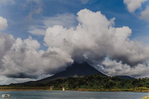 White Clouds over the Arenal Volcano