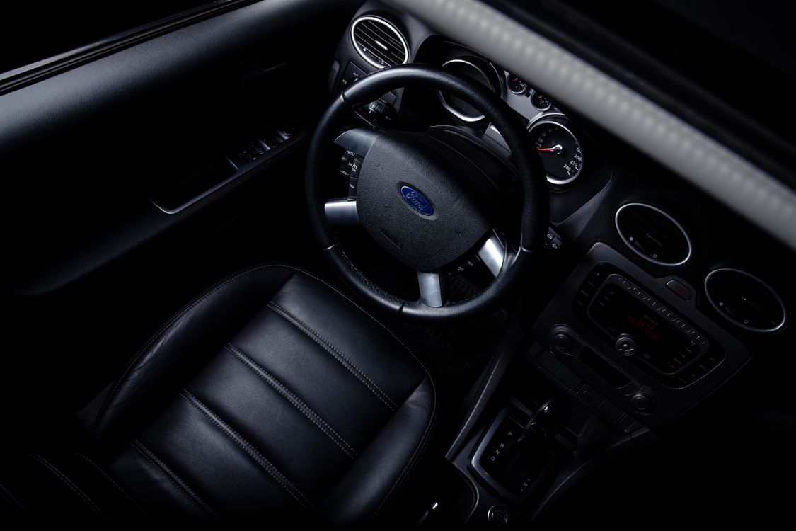Close-up of Modern Black Car Interior · Free Stock Photo