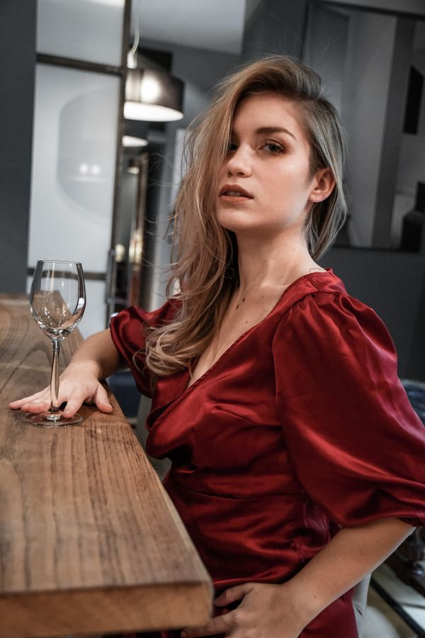 Elegant satin slip dress outfit