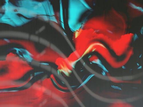 Red and Black Abstract Artwork