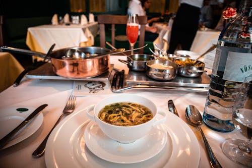 Free Soup in a Ceramic Bowl Stock Photo