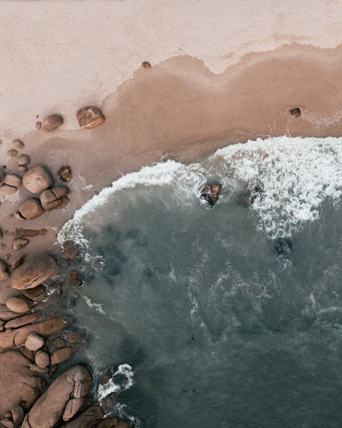 Gratis lagerfoto af droneoptagelse, fugleperspektiv, hav