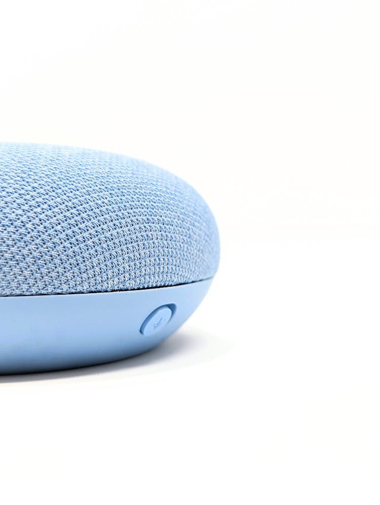 Blue Portable Speaker In White Background 