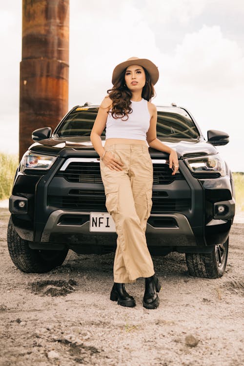 Woman Posing with Car
