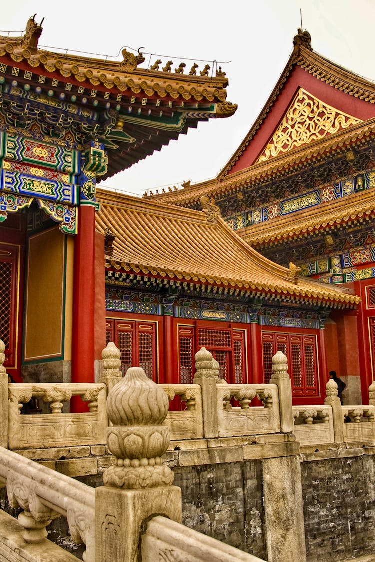 White And Red Concrete Temple