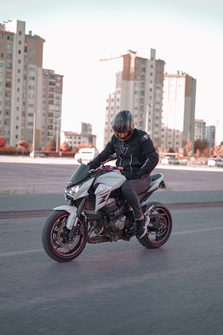 Man Riding A Motorbike