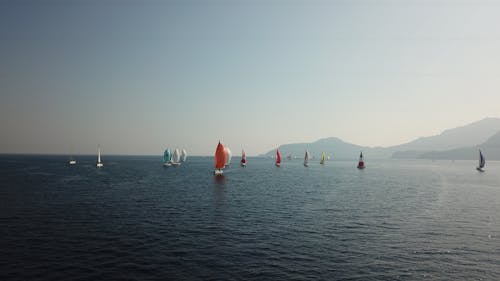 A Sailing Boats on the Sea