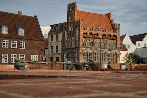 Buildings in the Historical Center of Wismar, Germany 