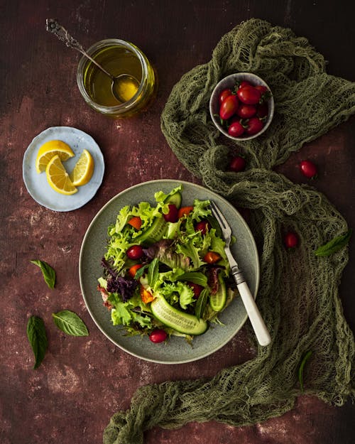 Salad and Fruit