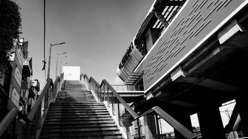 Free stock photo of black and white, blue sky, bw