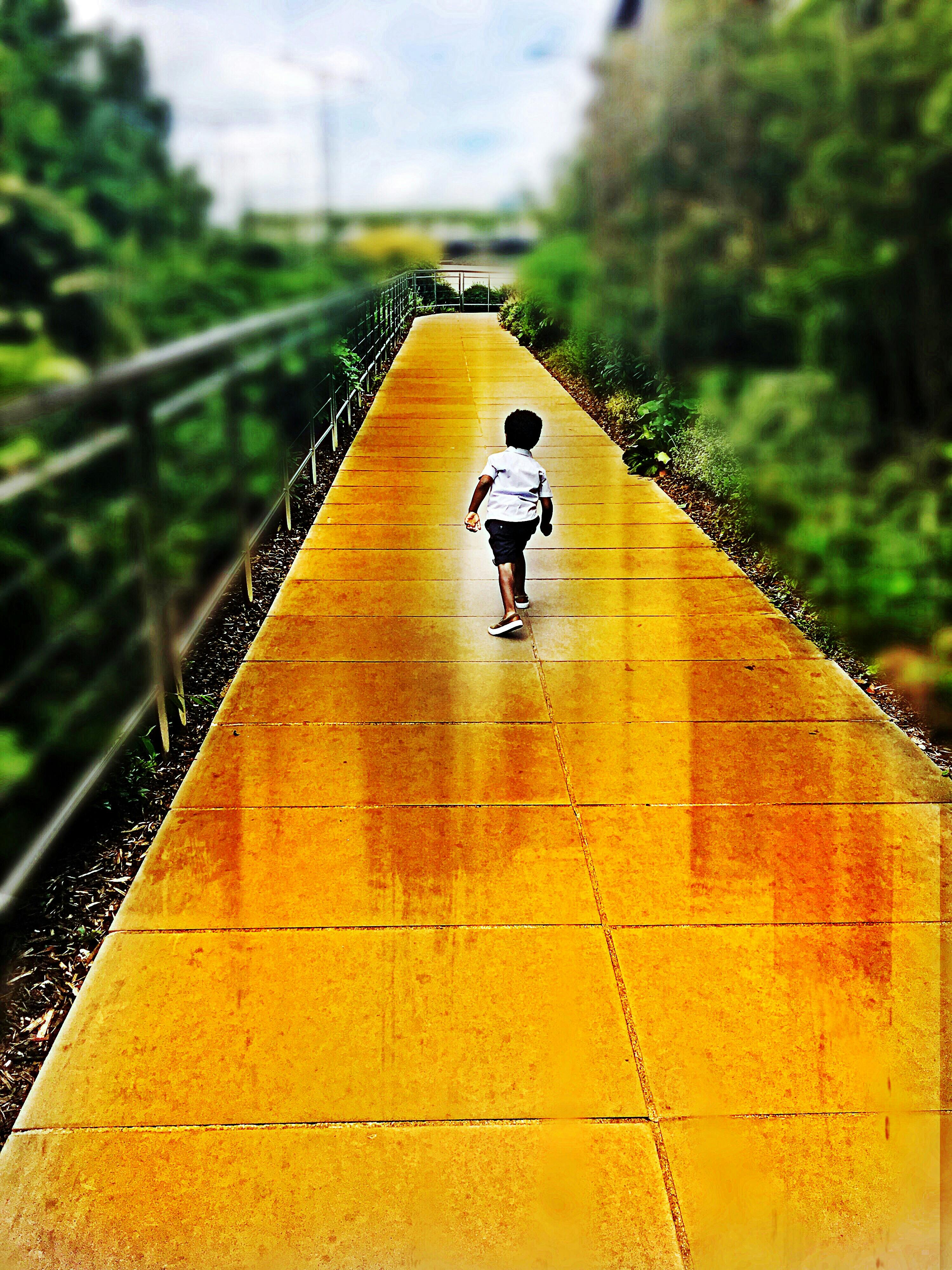 Free stock photo of Boy running, path, yellow