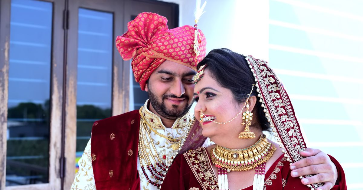 Couple celebrating their wedding day
