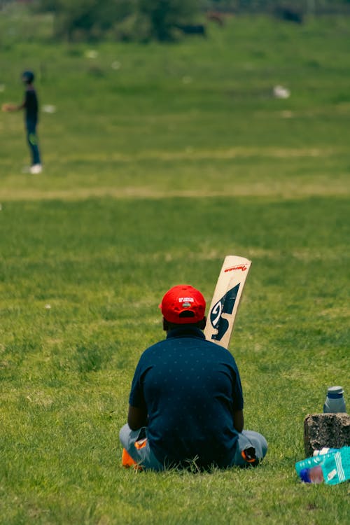 Бесплатное стоковое фото с бита для крикета, вертикальный выстрел, вид сзади
