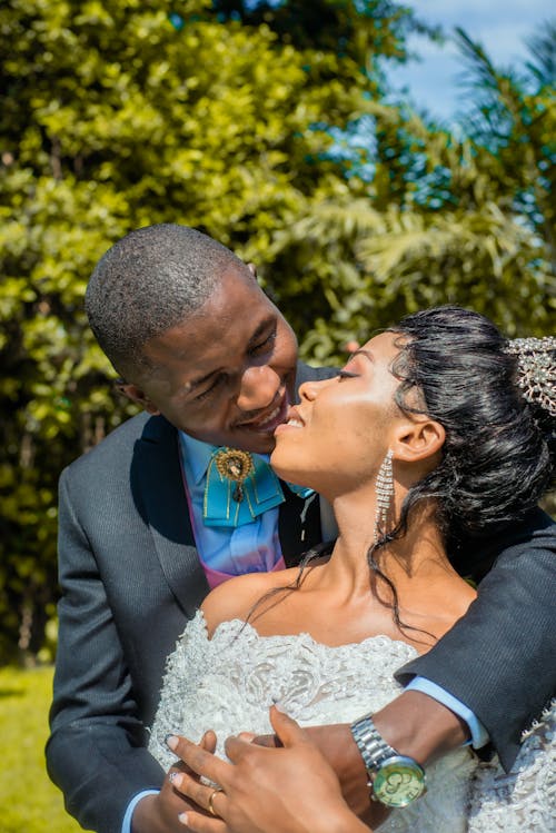 Bride and Groom Kissing