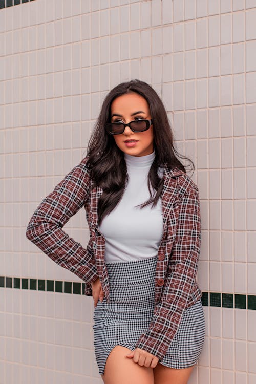 Woman in Plaid Shirt Looking Away