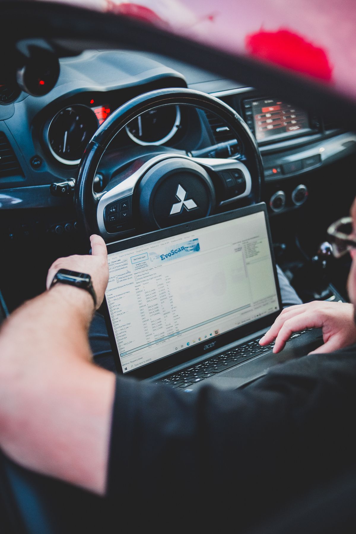 A laptop installing an operating system update