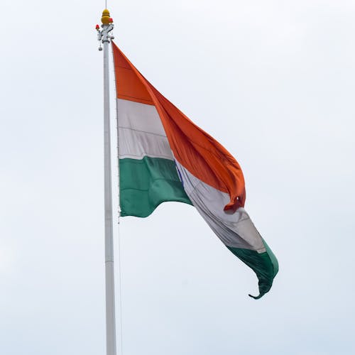 Close-up of a Waving Indian Flag