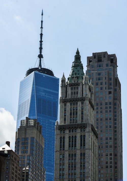 Бесплатное стоковое фото с Архитектурное проектирование, вертикальный выстрел, всемирный торговый центр 1