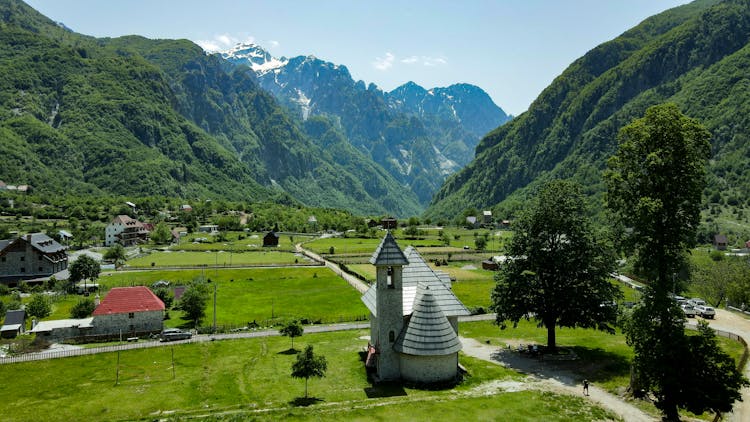 Village Near The Mountains In Albania