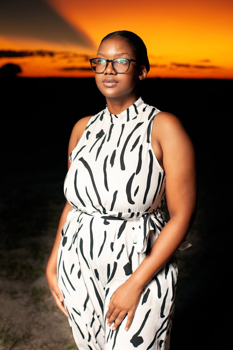 Woman Wearing White Fashionable Jumpsuit