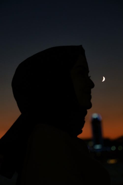 Silhouette of Woman in Hood