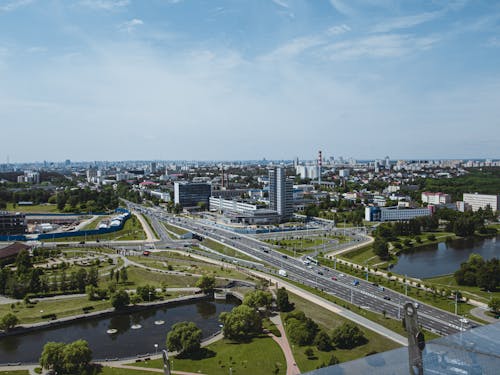 Kostenloses Stock Foto zu drohne erschossen, gebäude, himmel