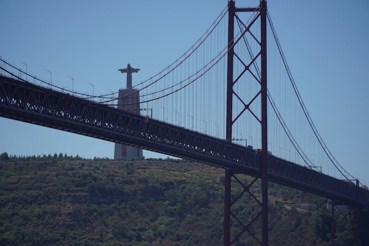 Low Angle Shot Of The Ponte 25 De Abril Bridge