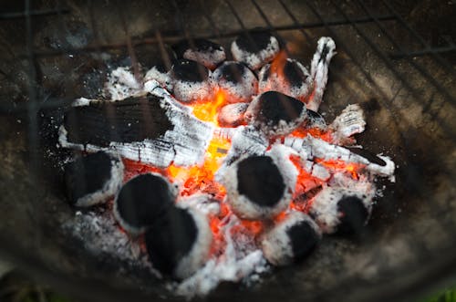 Fotografi Fokus Selektif Dari Arang Terbakar