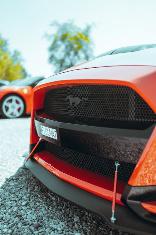 Parked Ford Mustang in a Parking Lot