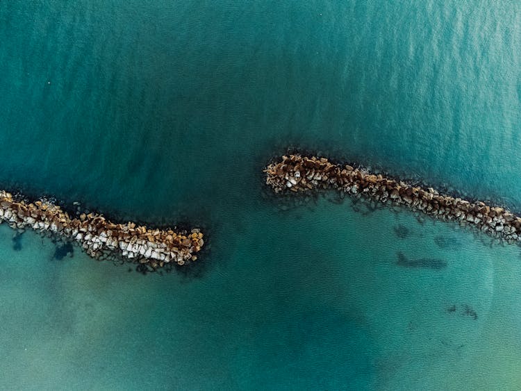 Stone Walking Path In The Sea