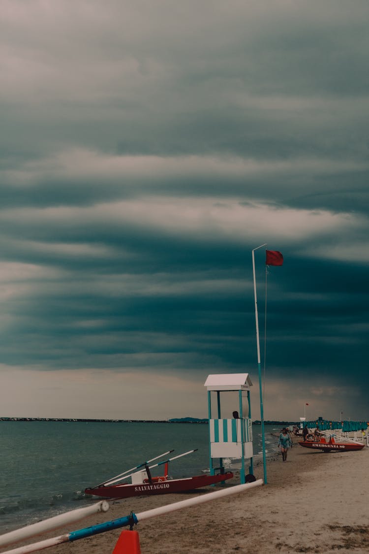 Guard Booth On Sand Beach