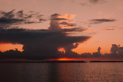 Scenic View of the Sea and Dramatic Sky During Sunset