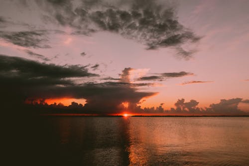 바다, 새벽, 일몰의 무료 스톡 사진