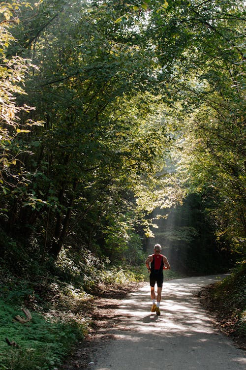 A Man Running on Trail