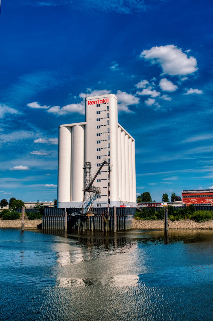 Modern Building At River Bank