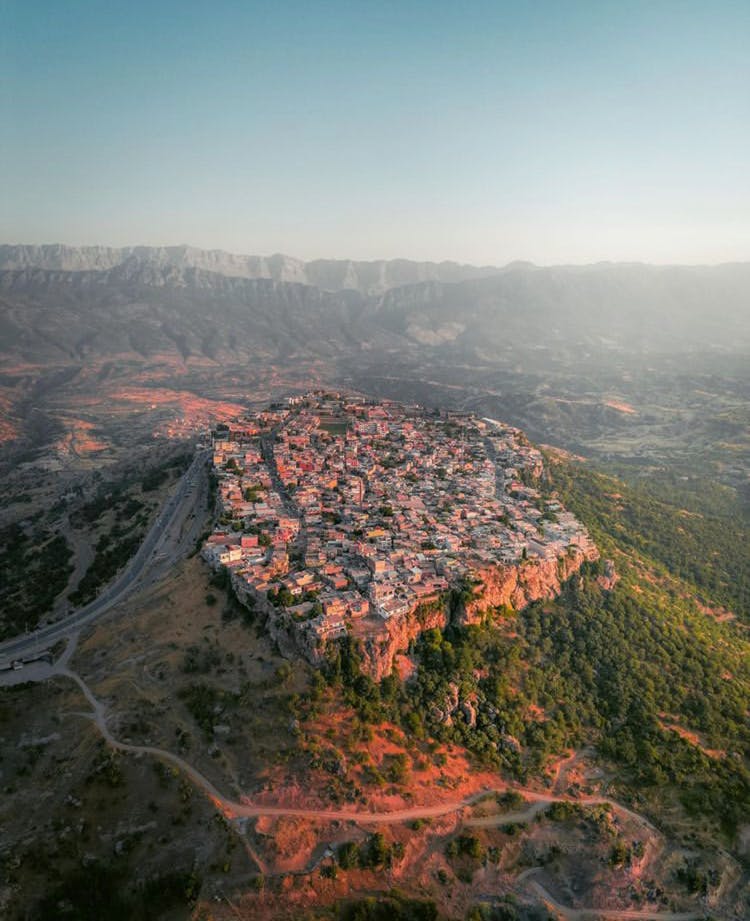 Bird's-eye View Of The Town Of Amedi In Iraq