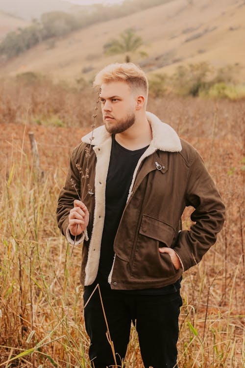 Young Man in a Vintage Brown Jacket 