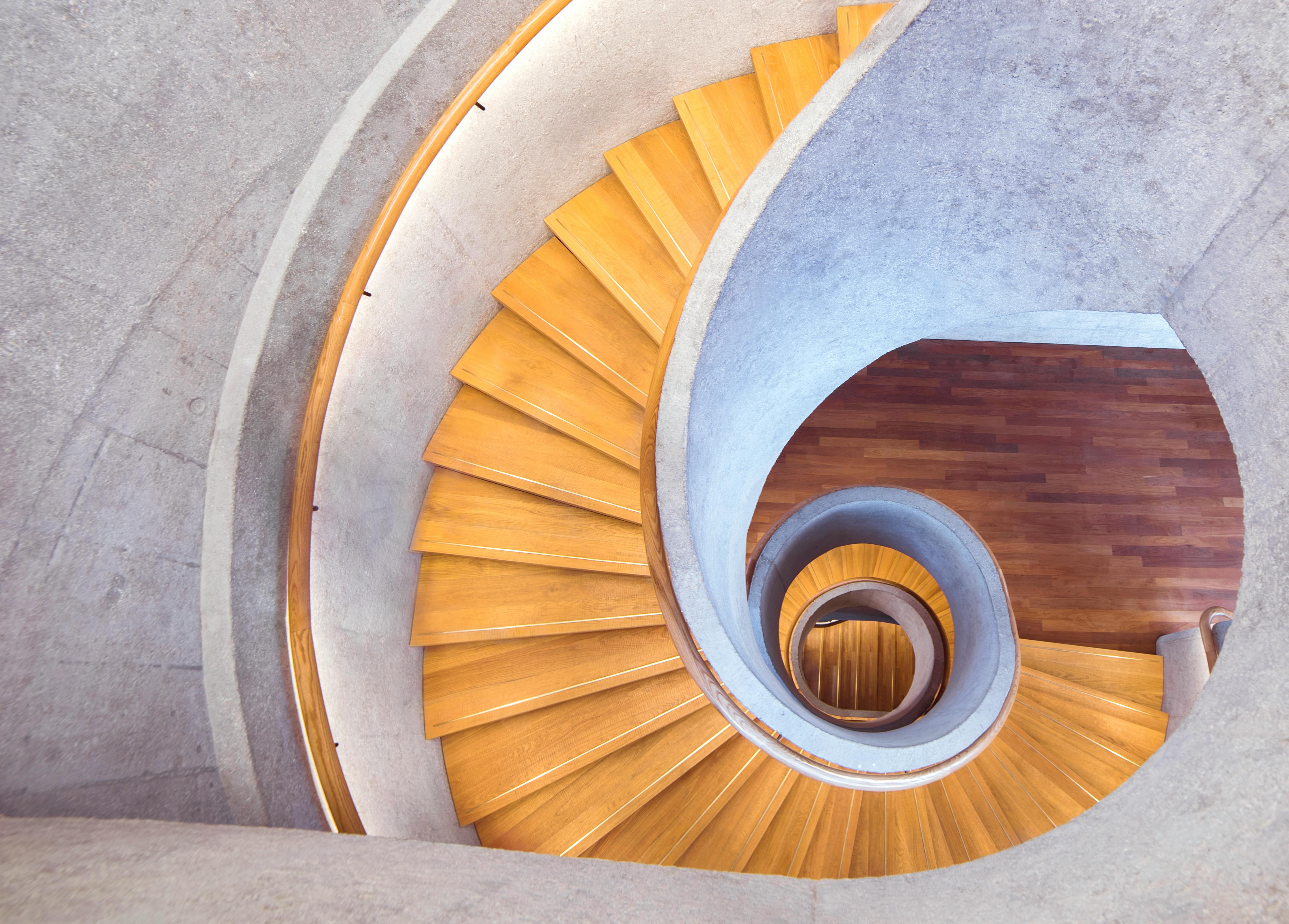 brown wooden stairs