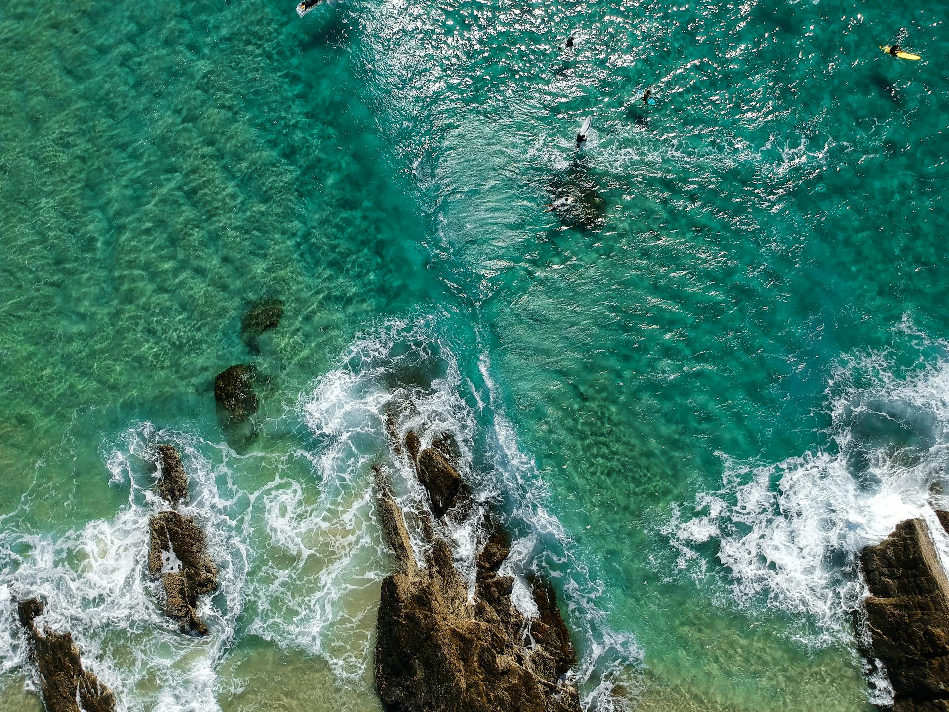 Aerial View Of Body Of Water