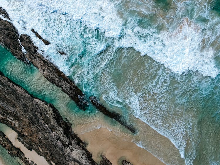 Aerial View Of Ocean Wave