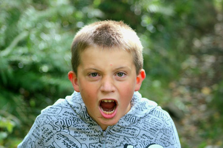 Portrait Of A Boy Screaming