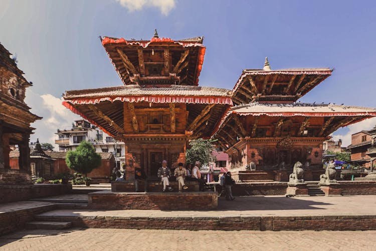 People At Jagannath Temple In Kathmandu, Nepal