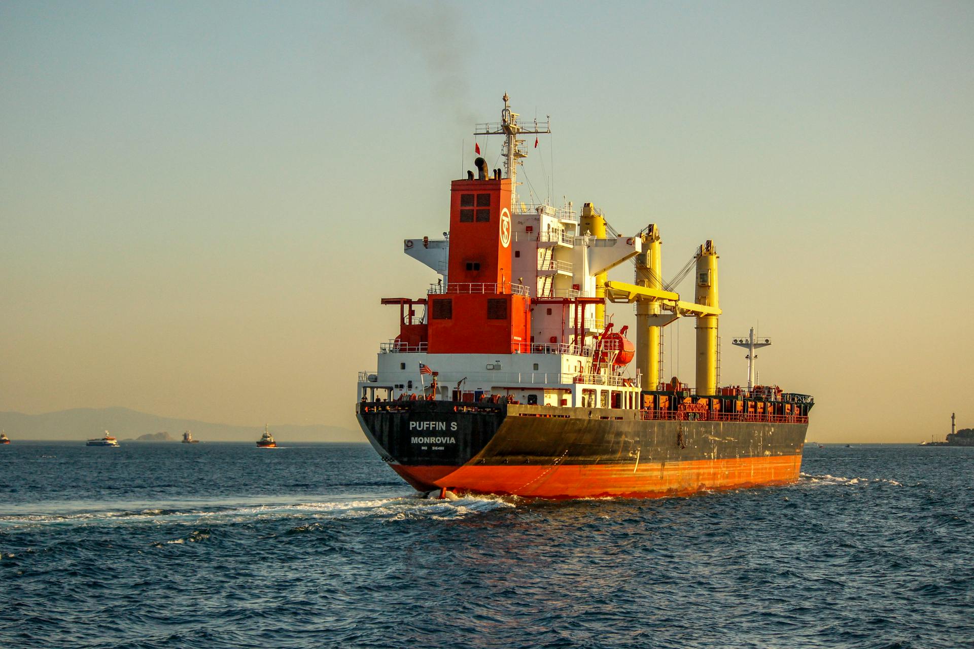 Sailing Container Ship on the Sea